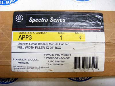 <b>General Electric - </b>APP3 3X Spectra Series Filler